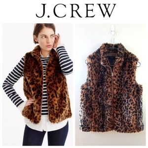 J Crew, Faux Fur Vest, animal print